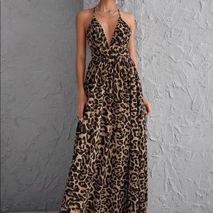 NWOT Leopard Maxi Dress
